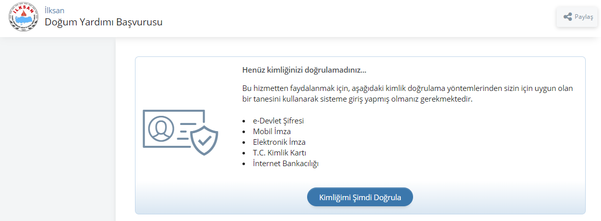 Doğum Yardımı Başvurusu